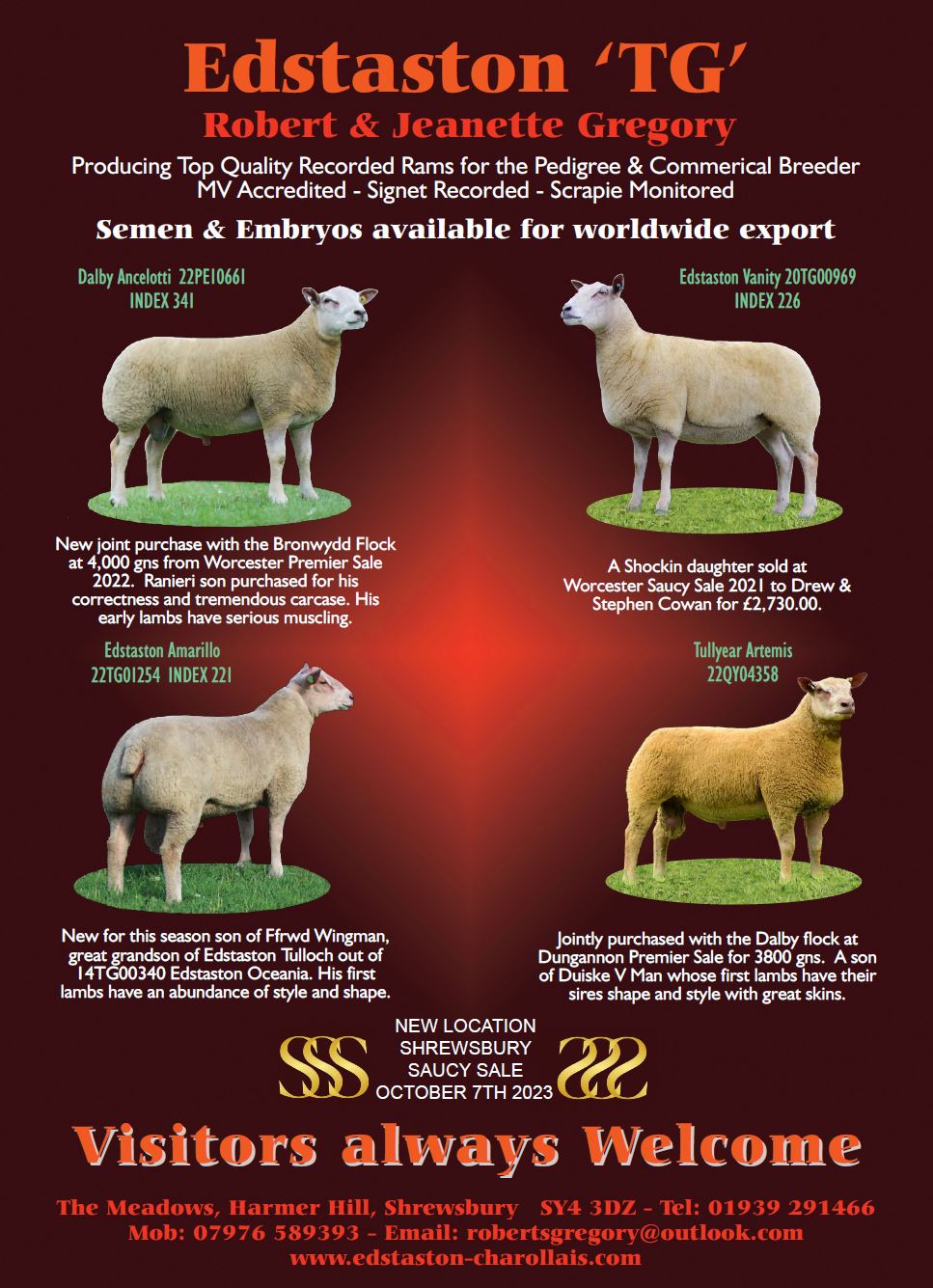 Charollais Matters for the Edstaston Charollais Flock Charollais Matters for the Edstaston Charollais Flock